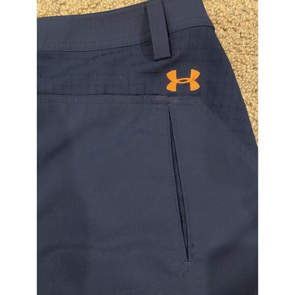 Under Armour Golf Shorts‎ Navy Orange Performance Stretch 1248085 Mens Size 36 - Picture 3 of 7